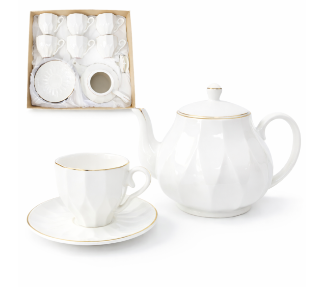 1561-00 Сервіз чайний 13 пр. з чайником "Катаріна" - фото