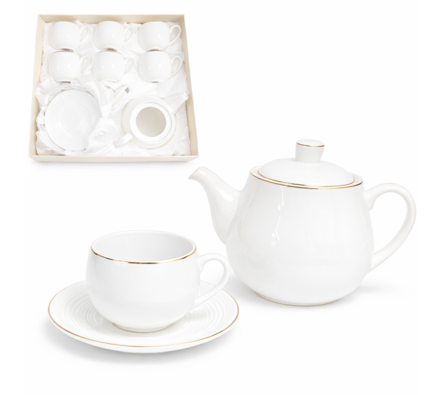 1563-00 Сервіз чайний 13 пр. з чайником "Елен" - фото