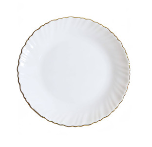 30130-00 Тарілка 7,5' біла, золотий кант - фото