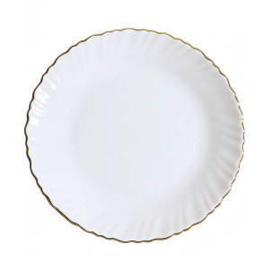 30131-00 Тарілка 8,5' біла, золотий кант - фото