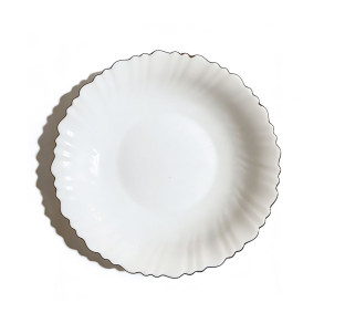 30133-00 Тарілка 8,5' суп біла, золотий кант - фото