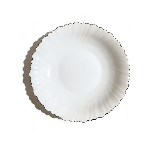 30133-00 Тарілка 8,5' суп біла, золотий кант - фото