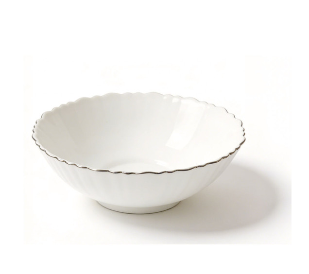 30134-00 Салатник 6' білий, золотий кант - фото