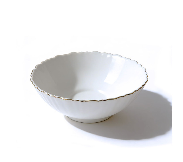 30135-00 Салатник 7' білий, золотий кант - фото