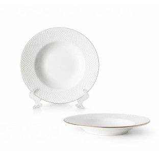 30202-00 Тарілка 8,75' Viva суп, золотий обідок - фото