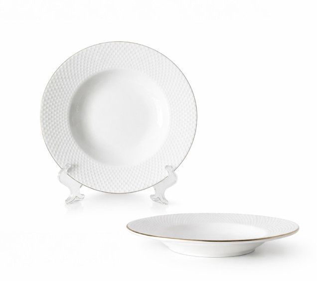 30202-00 Тарілка 8,75' Viva суп, золотий обідок - фото