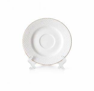 30210-00 Блюдце чайне Viva, золотий обідок - фото