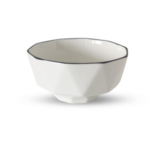 30321-00 Салатник 8', чорний обідок - фото