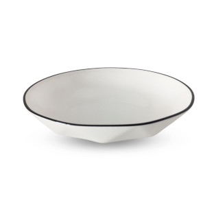 30322-00 Тарілка 8', чорний обідок - фото