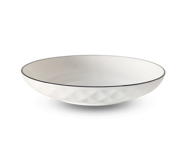 30336-00 Тарілка 8', чорний обідок - фото