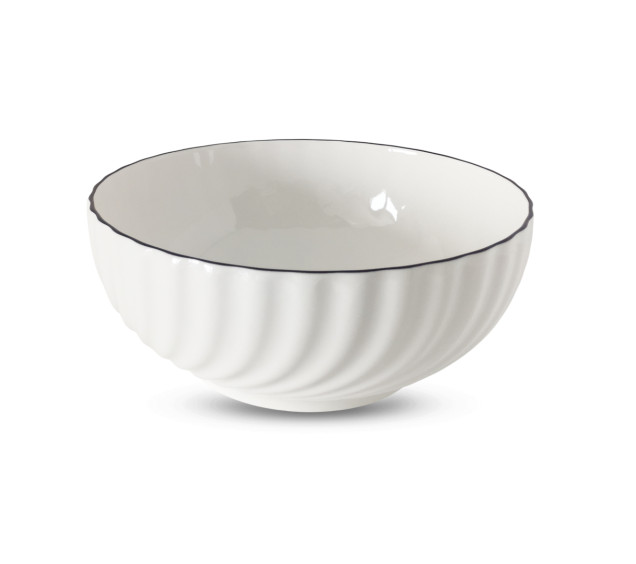 30401-00 Салатник 8', чорний обідок - фото