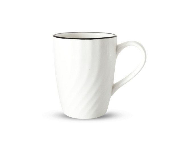 30403-00 Чашка, чорний обідок - фото