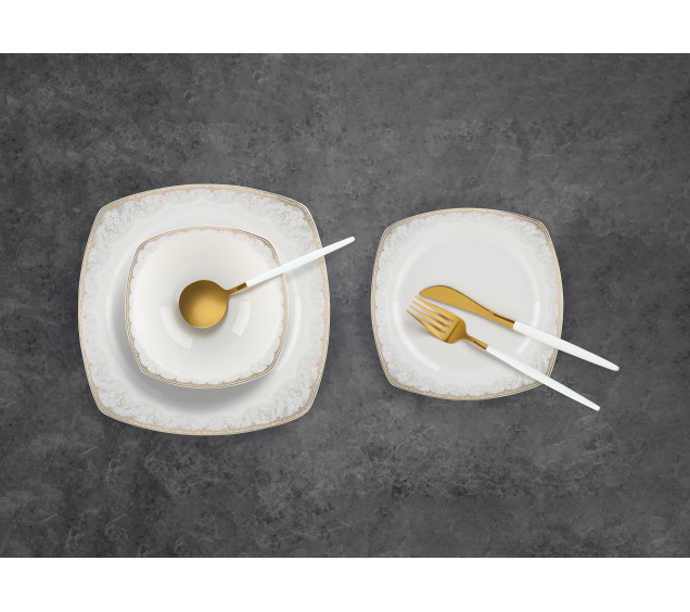 401-0032 Набір обідній 18пр. квадрат золотий кант Gold - фото 1