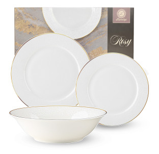 401-0081 Набір обідній 18пр. золотий кант Rosy - фото