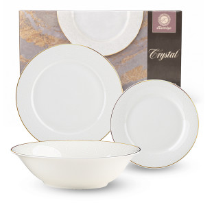 401-0082 Набір обідній 18пр. золотий кант Crystal - фото