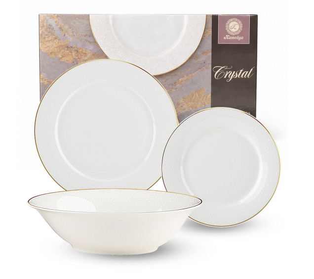 401-0082 Набір обідній 18пр. золотий кант Crystal - фото
