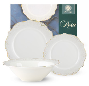 401-0083 Набір обідній 18пр. золотий кант Rosa - фото