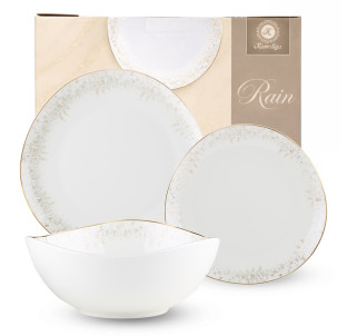401-0088 Набір обідній 18пр. овал золотий кант Rain - фото