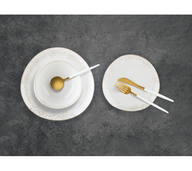 401-0088 Набір обідній 18пр. овал золотий кант Rain - фото 2