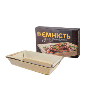 50022-01 Ємність для запікання прямокутна з ручками 1,2л; 27*15*5см - фото