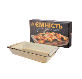 50022-02 Ємність для запікання прямокутна з ручками 2л; 33*20*6см - фото