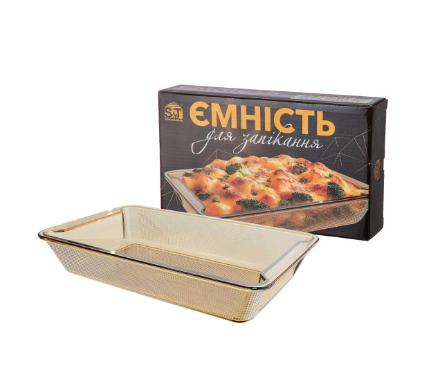 50022-02 Ємність для запікання прямокутна з ручками 2л; 33*20*6см - фото