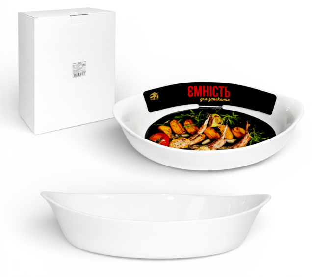 50052-01 Ємність для запікання овальна 33,5*20*6,5см; 1,9л - фото