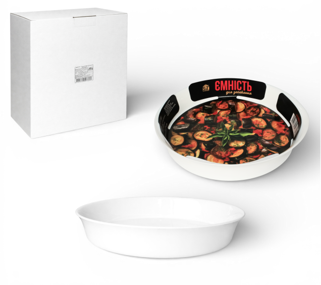 50060-01 Ємність для запікання кругла 27*26*4см; 1,5л - фото