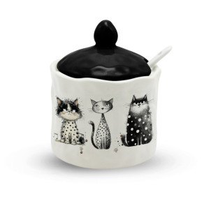 700-03-23 Цукорниця з ложкою "Котики" - фото