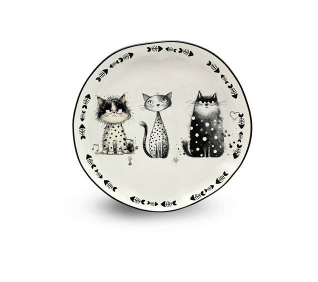 700-20-23 Блюдо кругле "Котики" - фото