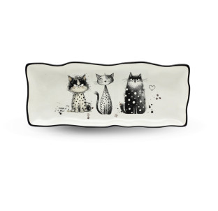 700-22-23 Блюдо прямокутне "Котики" - фото