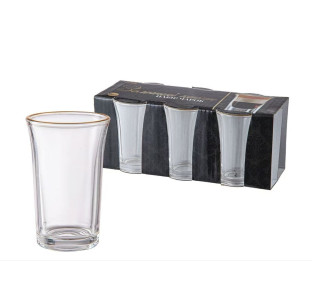 9328 Набір чарок 6 шт, золотий кант - фото