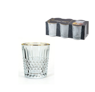 9329 Набір чарок 6шт, золотий кант - фото