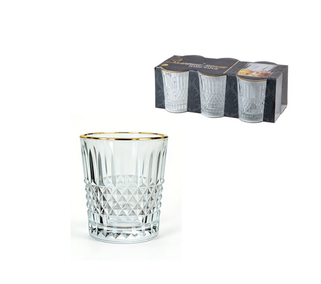 9329 Набір чарок 6шт, золотий кант - фото