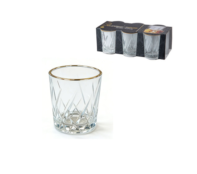 9330 Набір чарок 6шт, золотий кант - фото