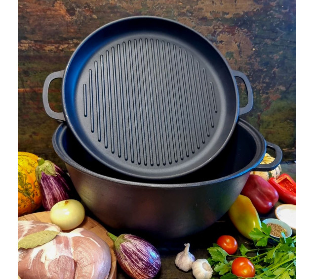 V18CPGr Казан 18 л з кришкою-сковородою гриль - фото