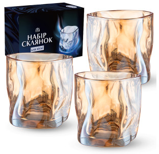 768-18 Набір склянок для віскі, 6 шт бурштин 260мл - фото
