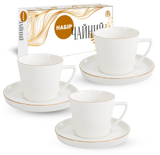 1753-16 Сервіз чайний 12.пр Вітрила  (чашка 300 мл, блюдце 14,5 см - фото