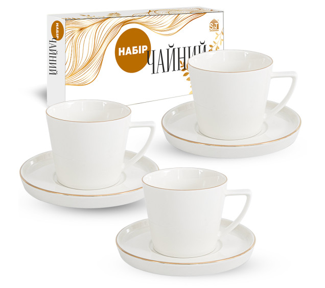 1753-16 Сервіз чайний 12.пр Вітрила  (чашка 300 мл, блюдце 14,5 см - фото