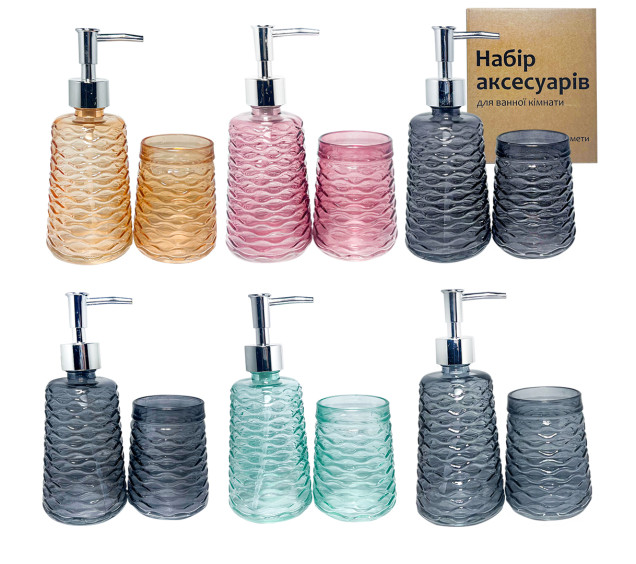 888-165 Набір аксесуарів для ванної кімнати, 2пр (400мл, 340мл) - фото