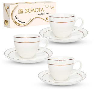 15308 Сервіз кавовий 12пр. "Золота лінія" 100 мл - фото