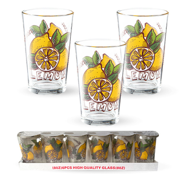 945-7 Набір склянок 6шт "Лимон" 210 мл - фото