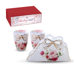 2268/2277/1 Набір 3 пр Серветниця, сіль/перець Бант - фото