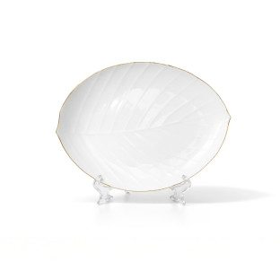 30164-00 Тарілка 11,5\' Листок, золотий кант - фото