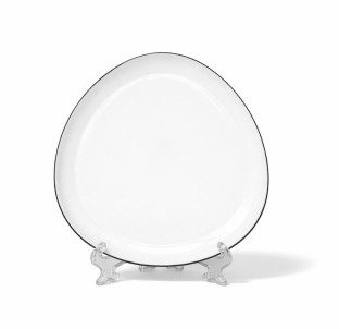 30176-00 Тарілка 8\' , чорний кант - фото