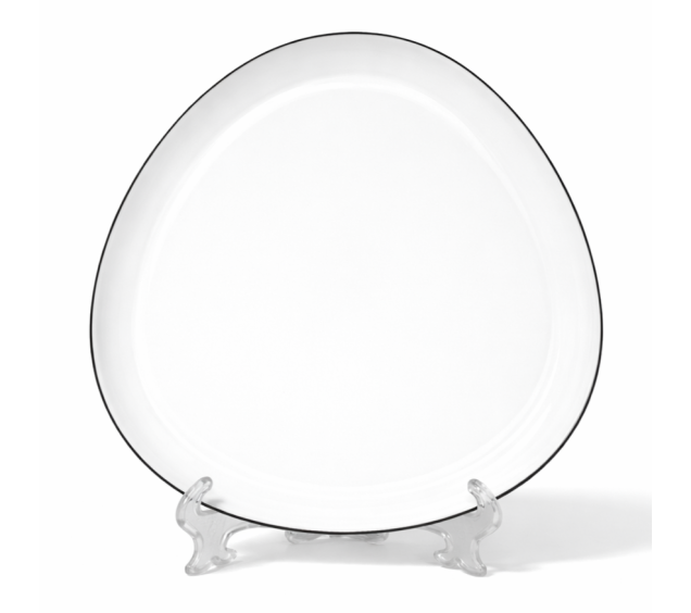 30178-00 Тарілка 12\'  чорний кант - фото