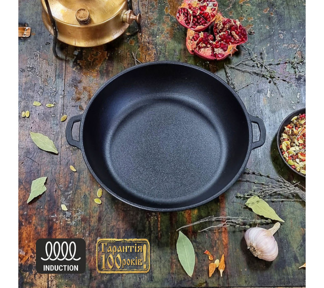 Т104 Жаровня чавунна 28*6см - фото