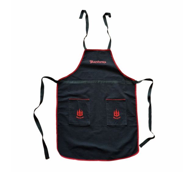 MS506 Фартух універсальний чорний з червоним 68*90 см - фото