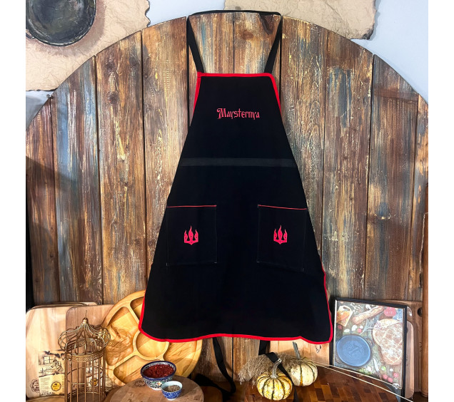 MS506 Фартух універсальний чорний з червоним 68*90 см - фото 3