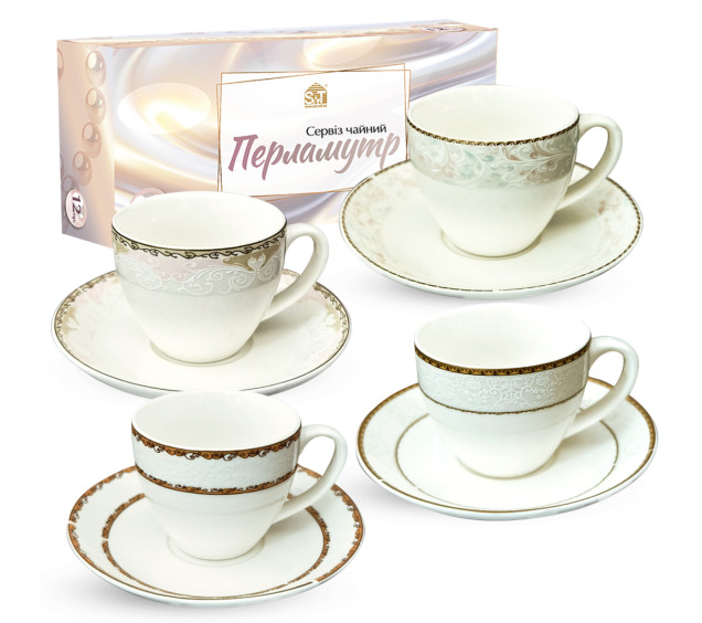 15104 Сервіз чайний 12пр.  "Перламутр" 250 мл - фото